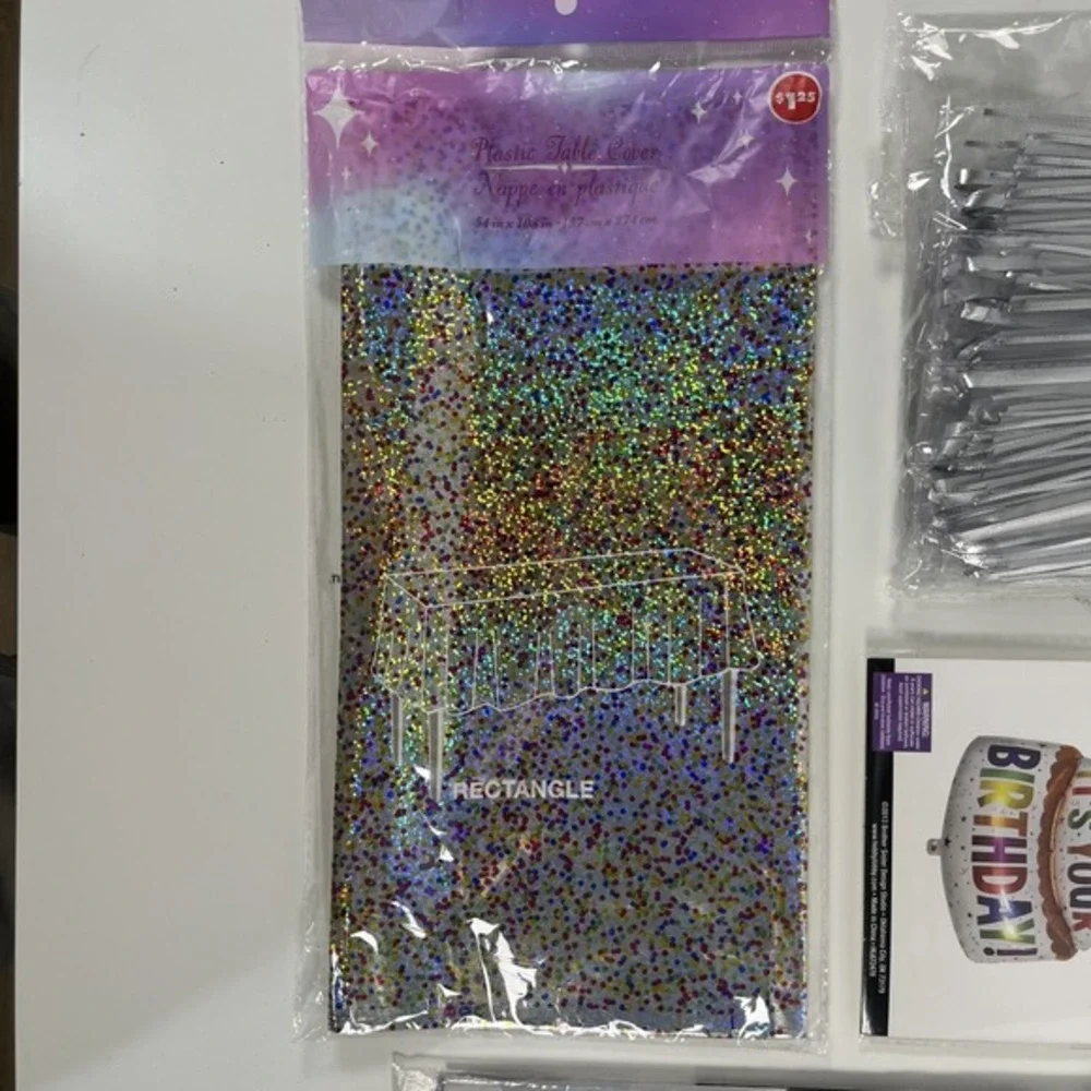 Sparkly Space Cowgirl Print Birthday Party Decorations‎ Kit Iridescent Set